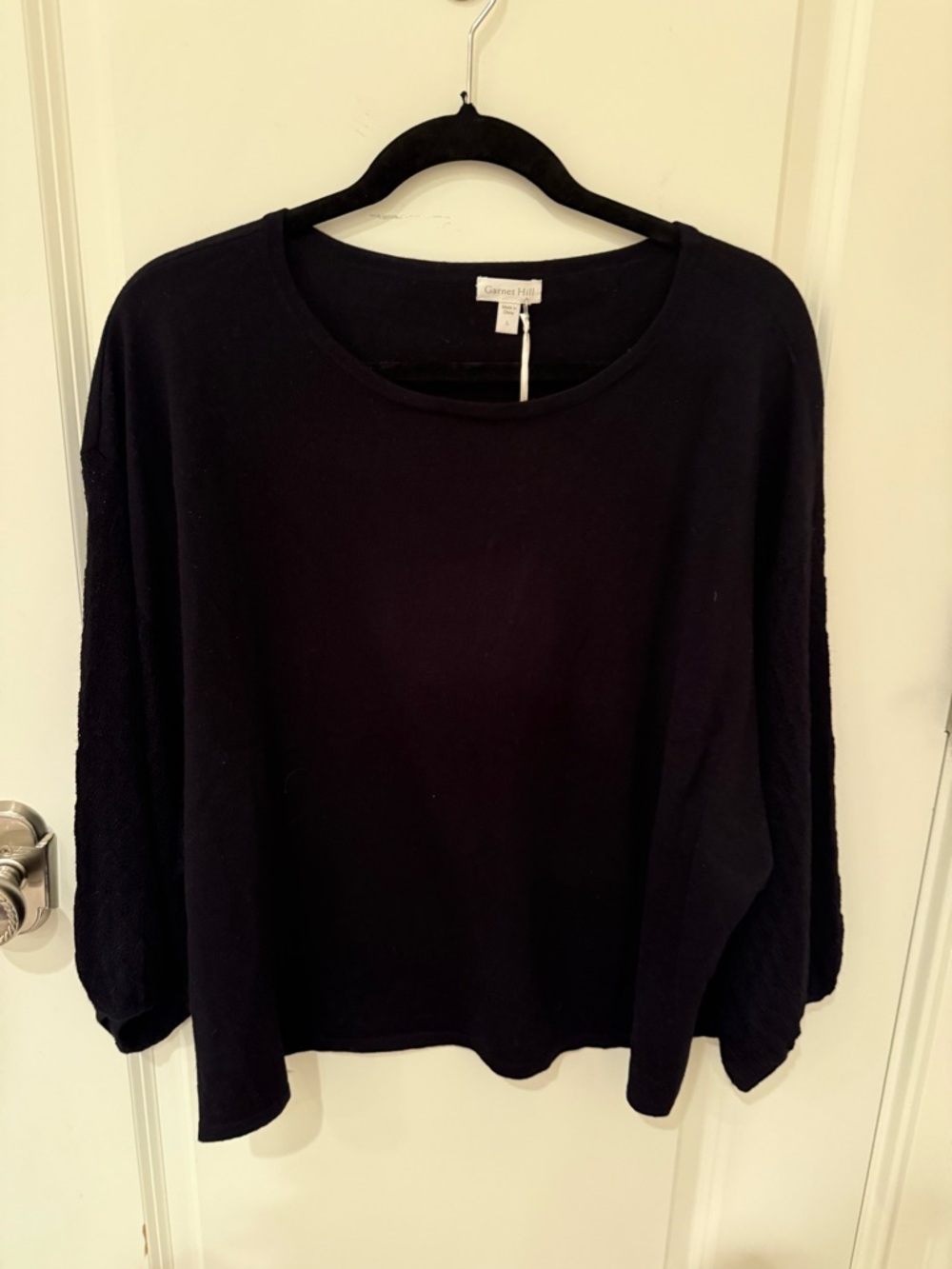 NWT Garnet Hill Eco Merino Wool Sweater - Black